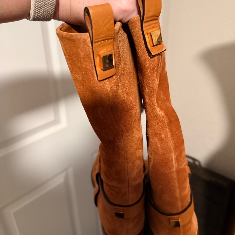 Stuart Weitzman Chestnut Cognac Suede boots - Picture 10 of 13